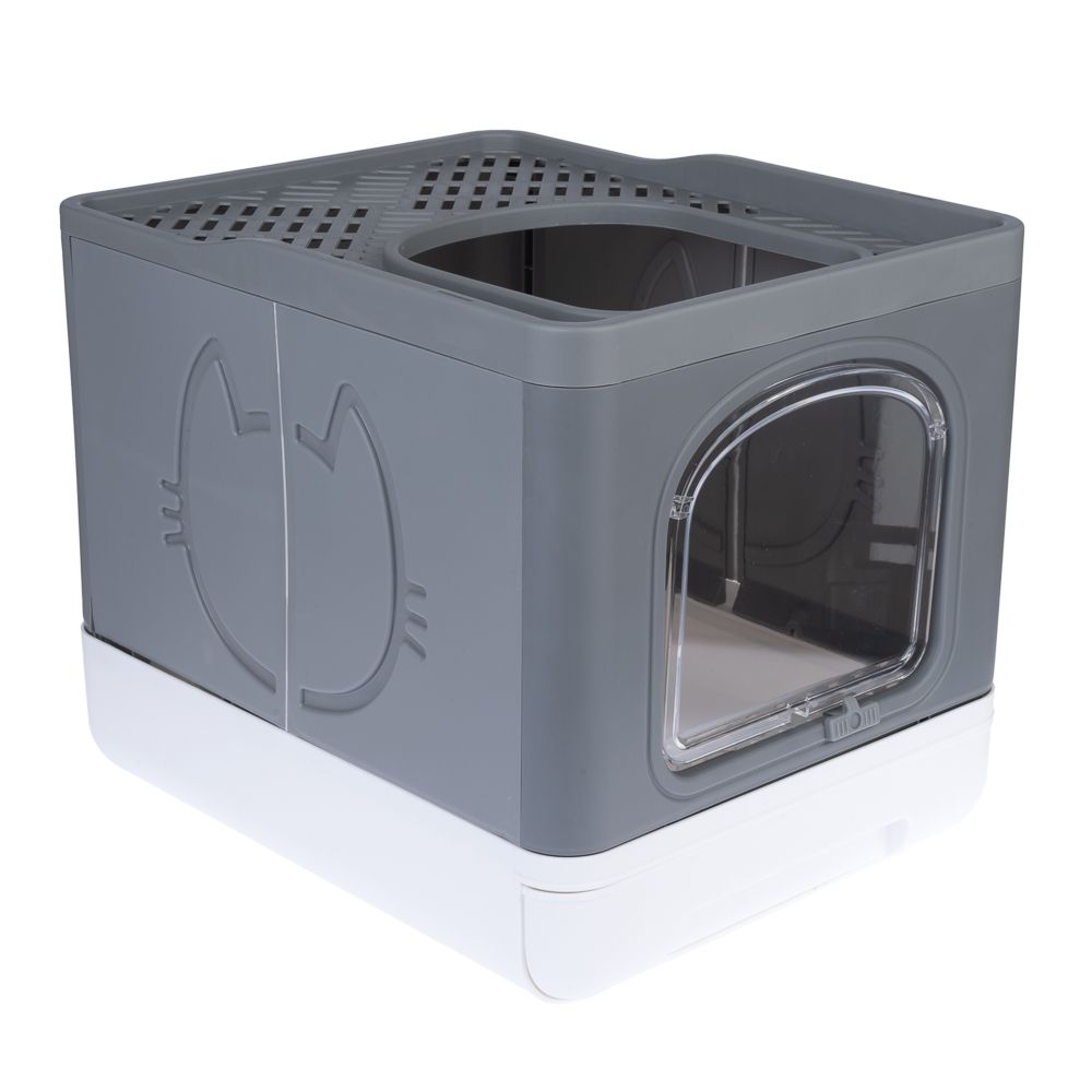 TIAKI Jax Hop-In Cat Litter Tray Dark Grey