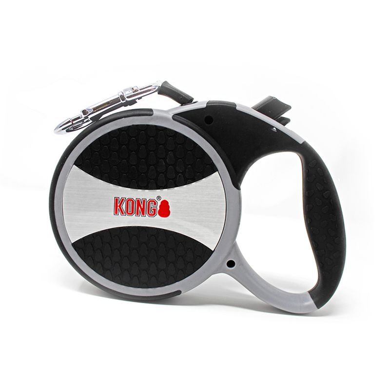 KONG Explore Extendable Dog Lead - Grey L: approx. 50kg, lead length approx. 7.5m
