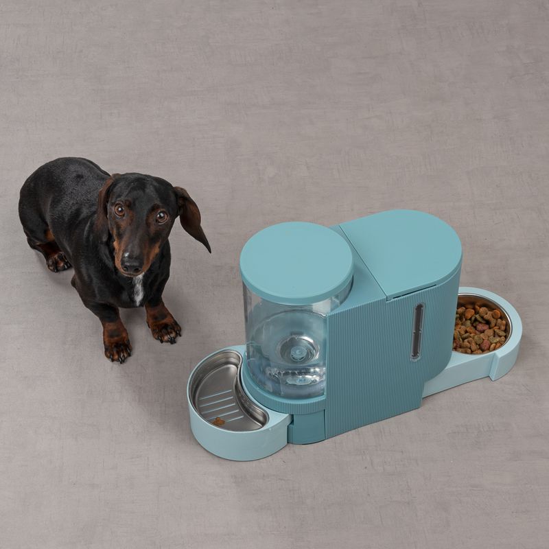 TIAKI Light Blue Food and Water Dispenser Up to 1.3kg Dry Food & 3L Water