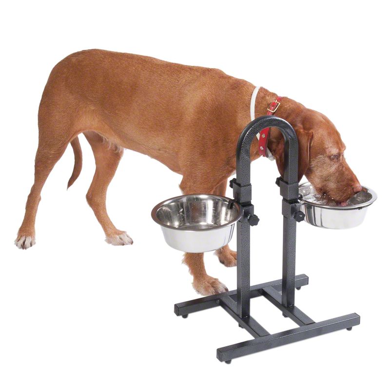U-Shaped Dog Bowl Stand with Stainless Steel Bowls 2 x 1.6 litre