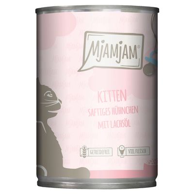 MjAMjAM Kitten 6 x 400g Juicy Chicken with Salmon Oil