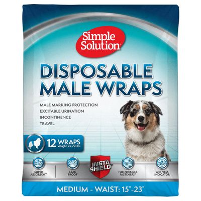 Simple Solution Disposable Diaper for Male Dogs Size M: 38 - 58 cm, 12 pieces