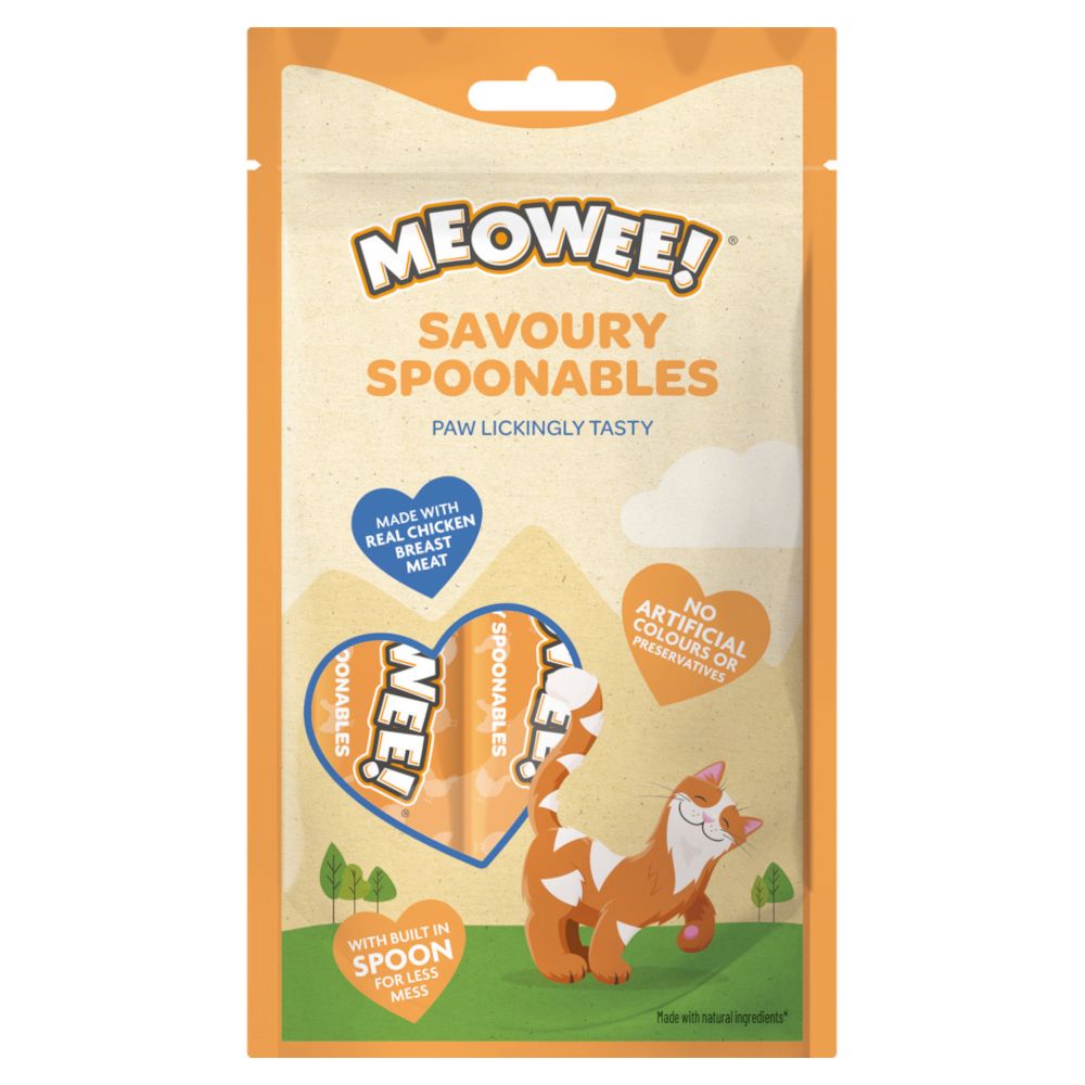 3 x Meowee! Savoury Spoonables Cat Treats - 2 + 1 Free! * Tuna (3 x 56g)