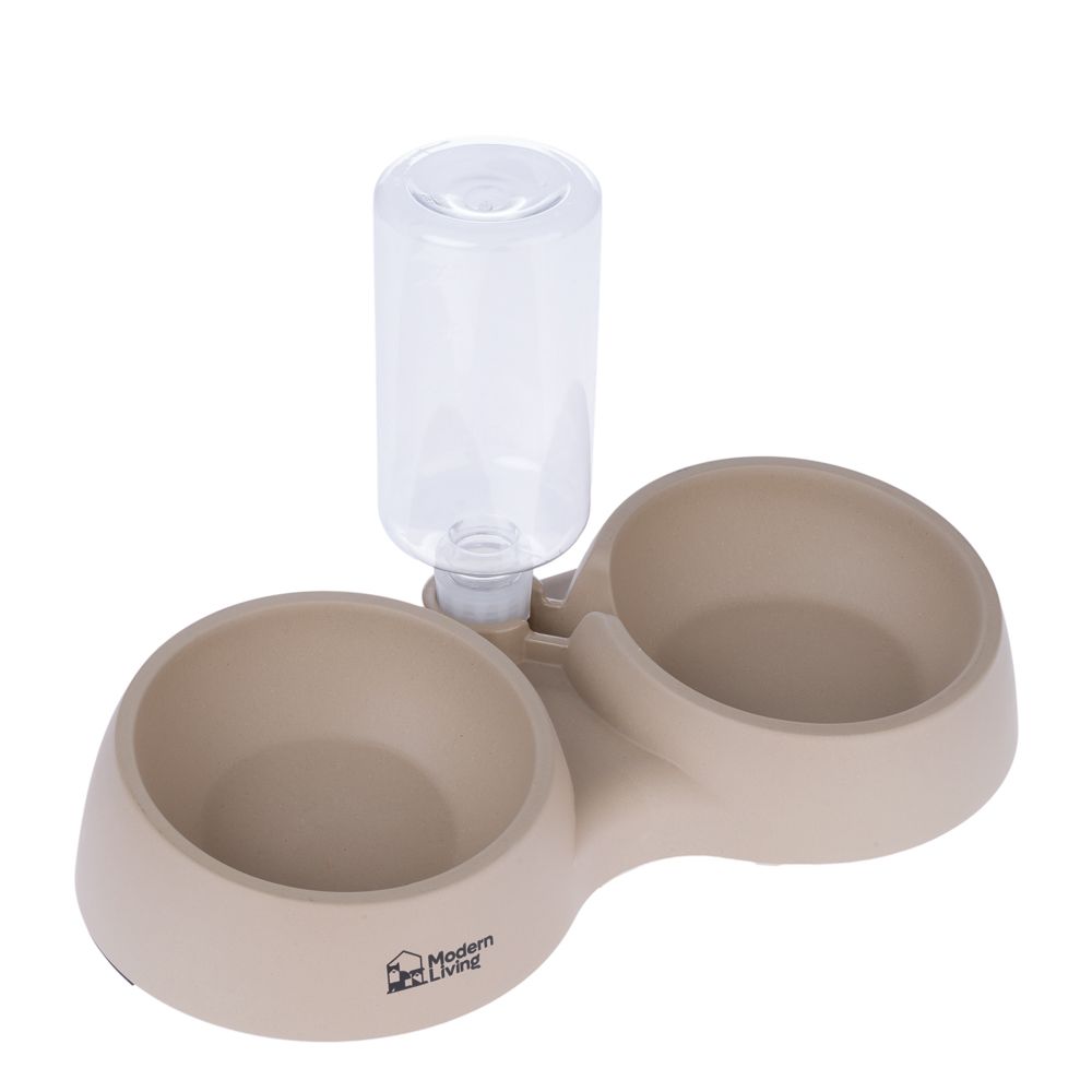 Modern Living Kandy Double Bowl 2 x 400ml, 35 x 17 x 7cm (L x W x H)