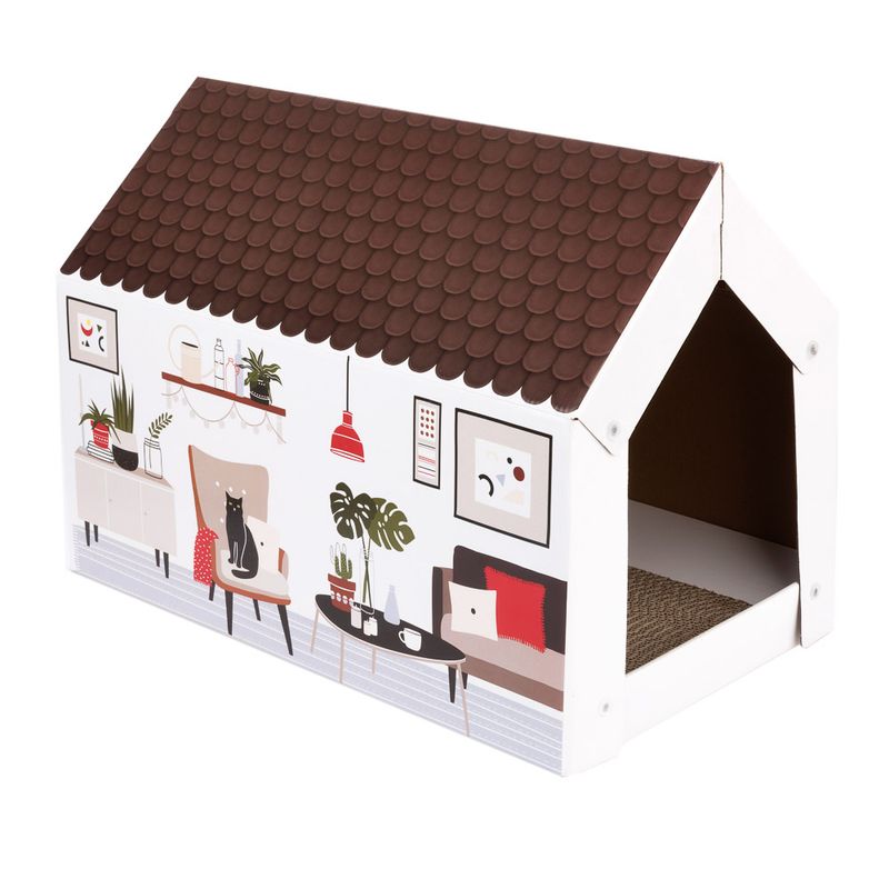 XL Cat House with Scratching Pad Winter Edition 58 x 36 x 41cm (L x W x H)