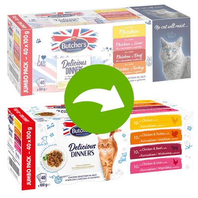 Butcher's Delicious Dinners Mega Pack 40 x 100g Chicken Selection in Jelly