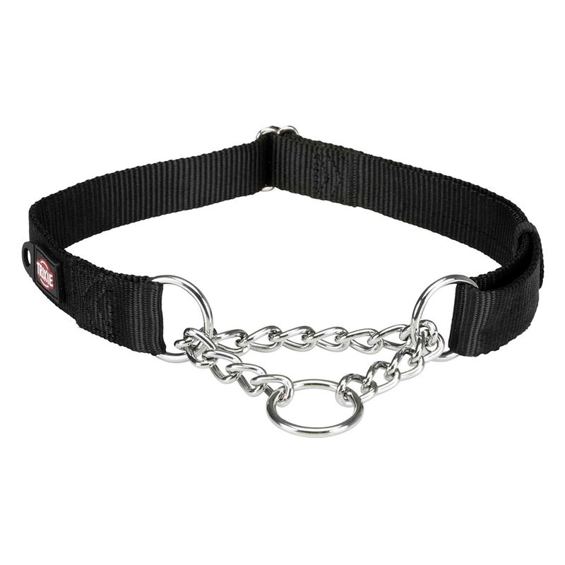 Trixie Premium Pull Stop Dog Collar - Black Size S–M: 30–40cm neck circumference, 15mm (W)