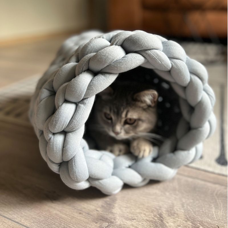 Aumüller Braided Cat Cave Coarse Knit Grey