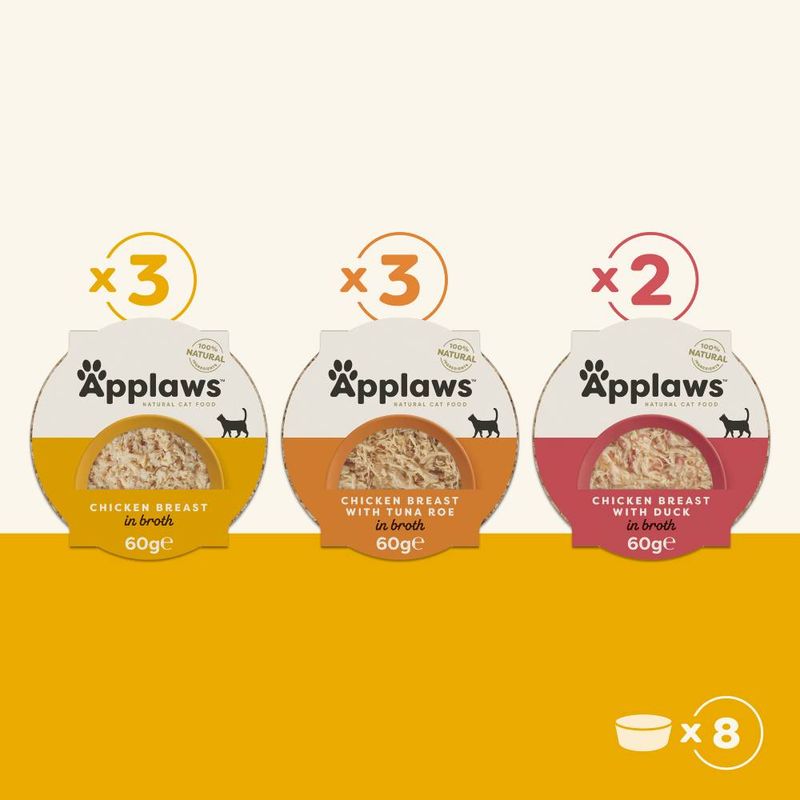 Applaws Cat Pot Multipack Selection 8 x 60g Chicken Selection