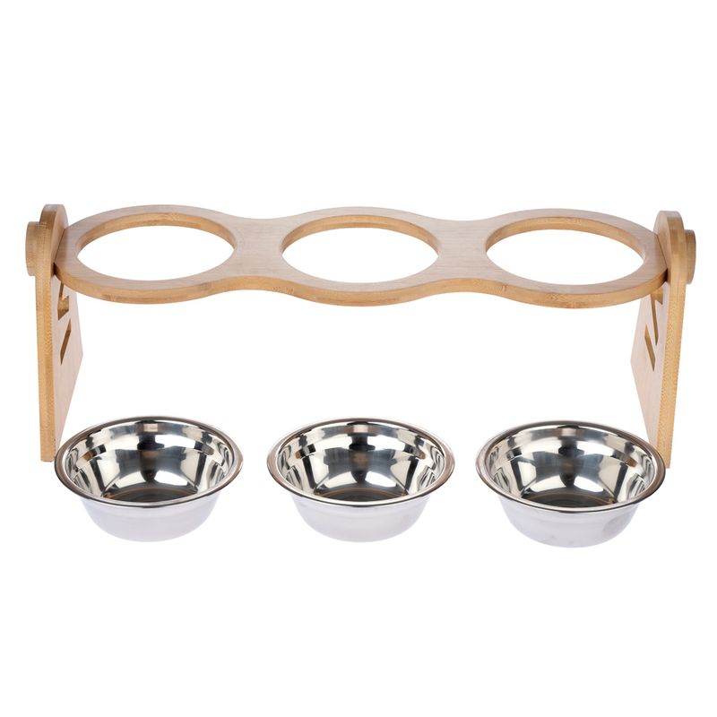 Modern Living Bohemian bamboo bowl bar 3 x 450 ml, L 52 x W 18 x H 18 cm