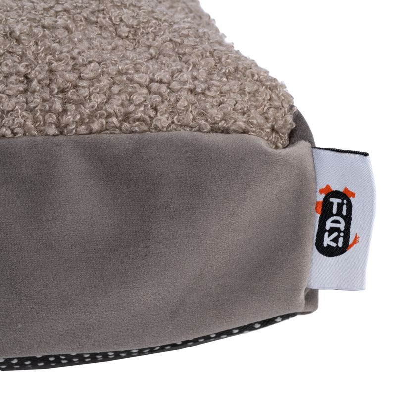 TIAKI Teddy Dog Mattress - Taupe Size M: 70 x 50 x 10 cm (L x W x H)