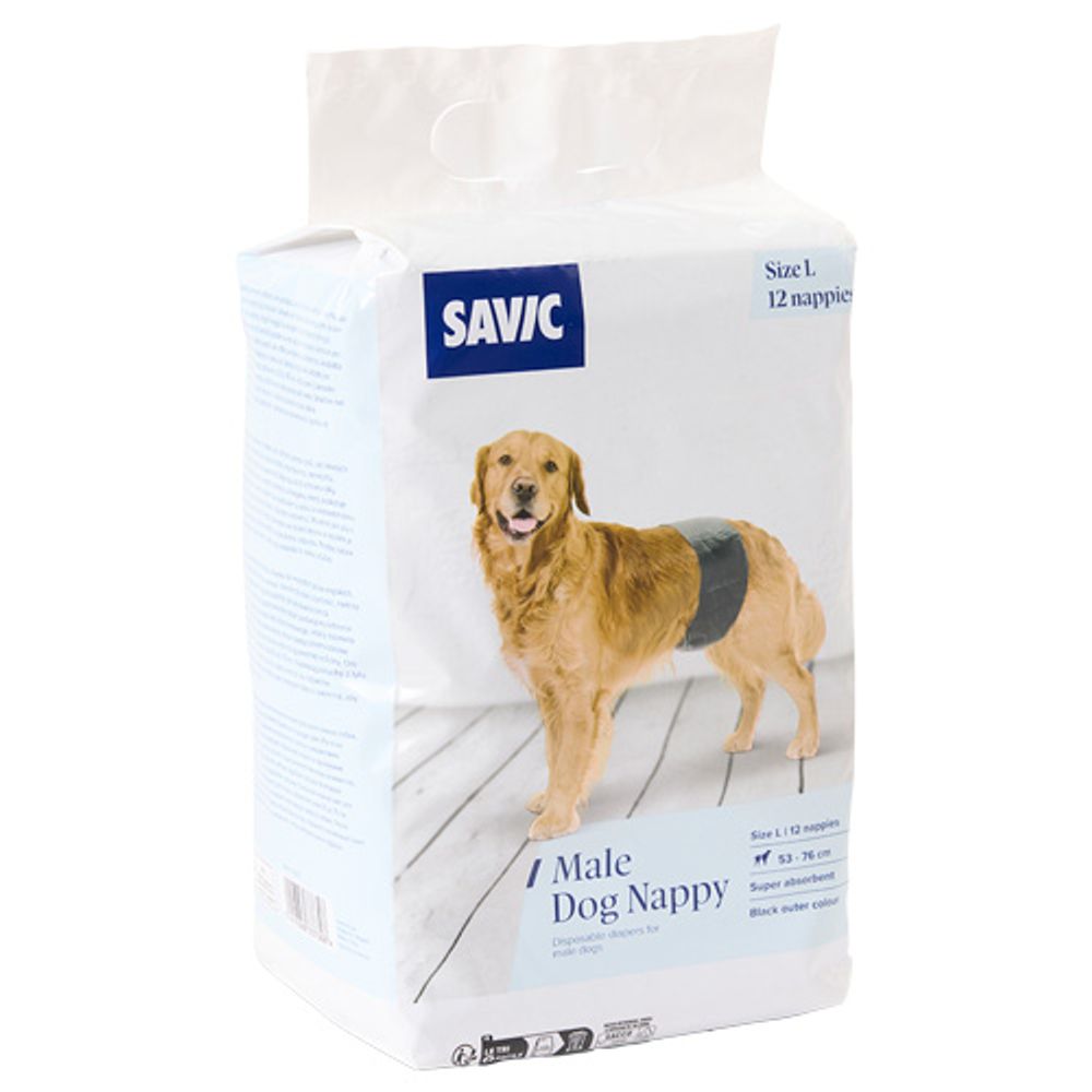 Savic Nappies for Male Dogs Size XS: 20-26cm - 12 nappies