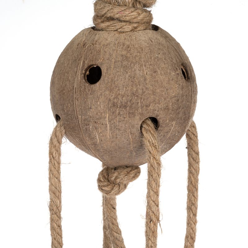 TIAKI Swing & Forage Coconut Toy for Birds approx. diameter 21 x (L) 84 cm