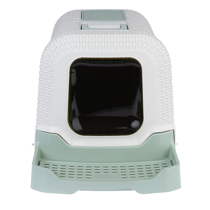 kooa Hooded Litter Draw with Litter Drawer White / Mint