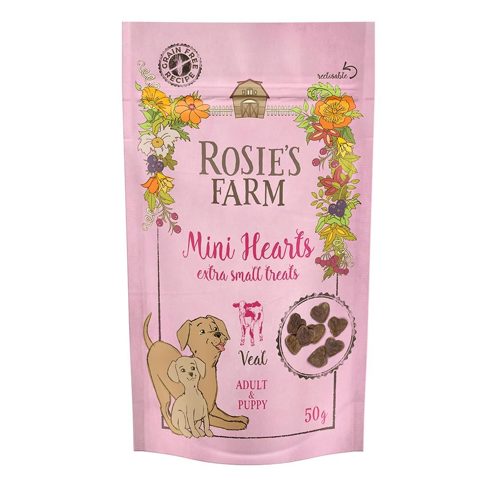 Rosie's Farm Puppy & Adult Mini Hearts - Veal 50g