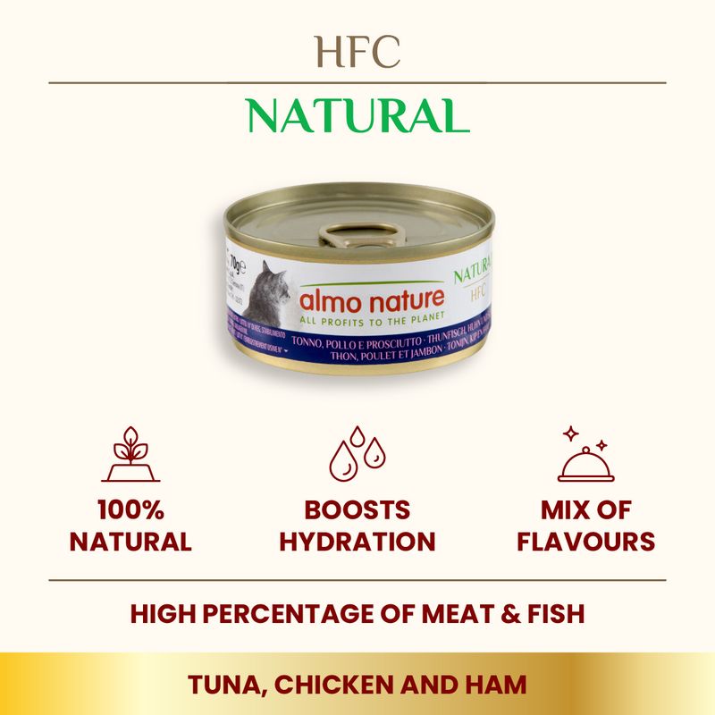 Almo Nature HFC Natural Cans Saver Pack 24 x 70g Atlantic Tuna