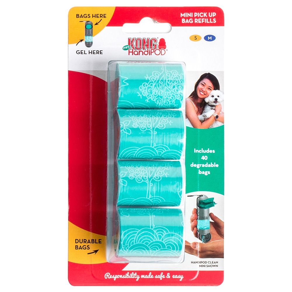 KONG HandiPOD Mini Poop Bag 4 rolls with 10 bags each