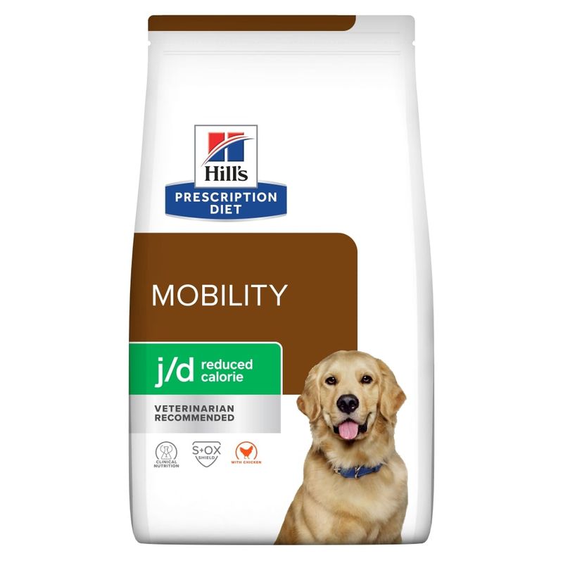 12kg Hill's Prescription Diet Dry Dog Food + 3 x 370g Wet Food Free! * j/d Joint Care - Chicken (12kg) + j/d Chicken (3 x 370g)