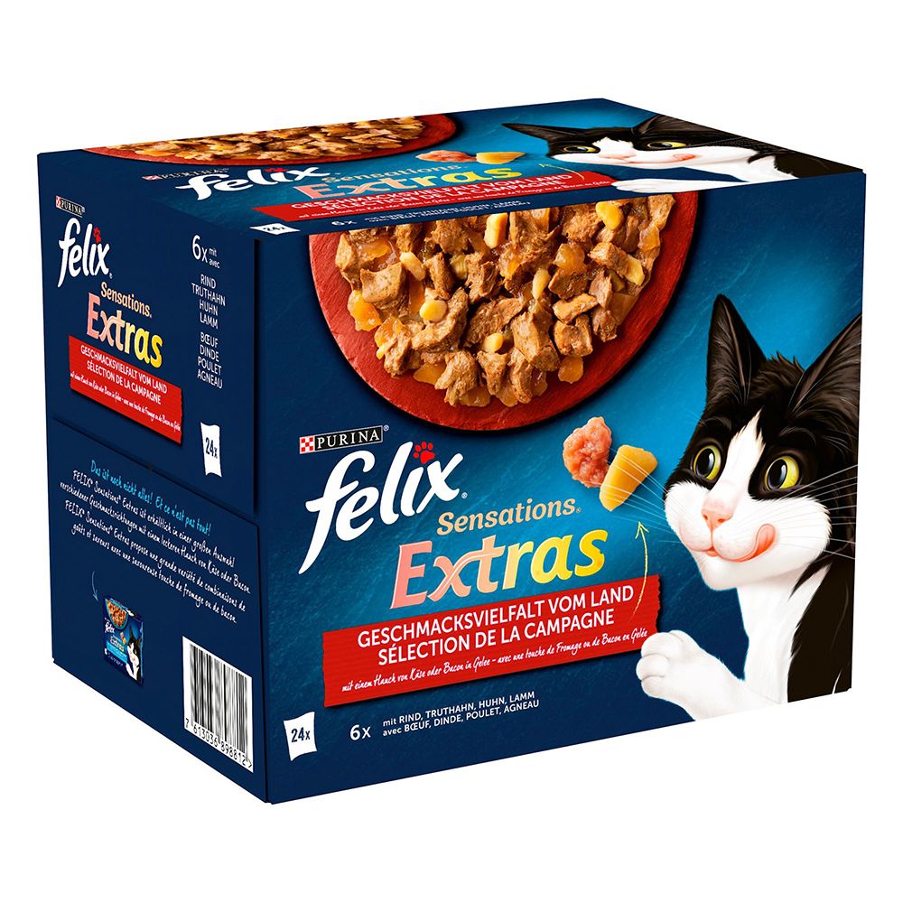 Felix Sensations Extras 24 x 85g Meat in Jelly