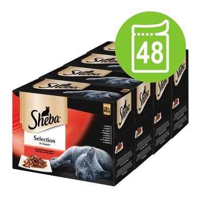 Sheba Pouches Select Slices in Gravy 48 x 85g Succulent Collection in Gravy