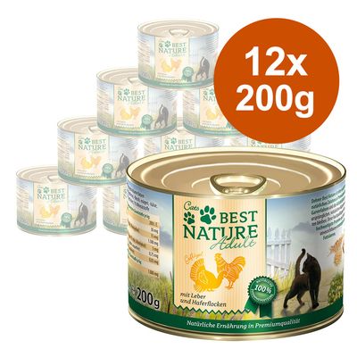 Best Nature Cat Adult Saver Pack 12 x 200g Poultry & Liver
