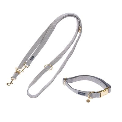 Nomad Tales Calma Collar & Lead Set - Stone Size L + 200cm Lead