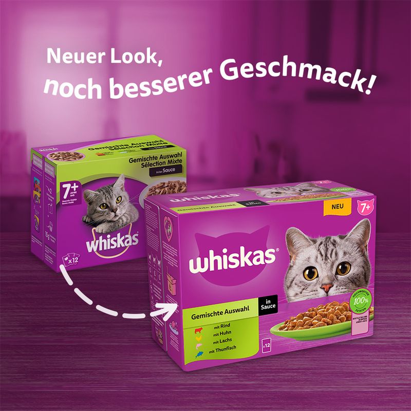 Whiskas Senior Pouches 12 x 85g 11+ Poultry Selection in Jelly