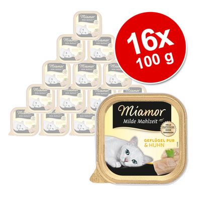 Economy Pack Miamor Mild Meal 16 x 100 g Pure Poultry & Chicken