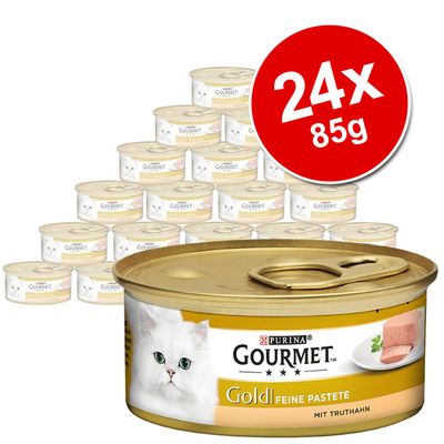 Gourmet Gold Pâté Recipes Saver Pack 24 x 85g Meat & Fish Mixed Pack (Rabbit, Chicken, Salmon, Kidney)