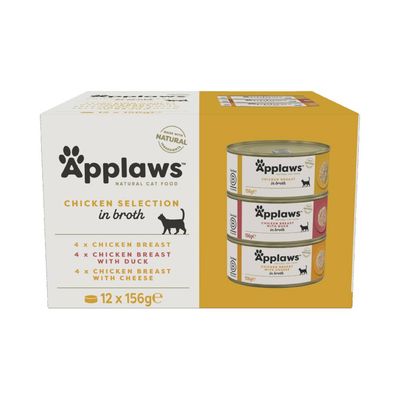 Applaws Cat Cans Mixed Pack 12 x 156g Chicken in Broth