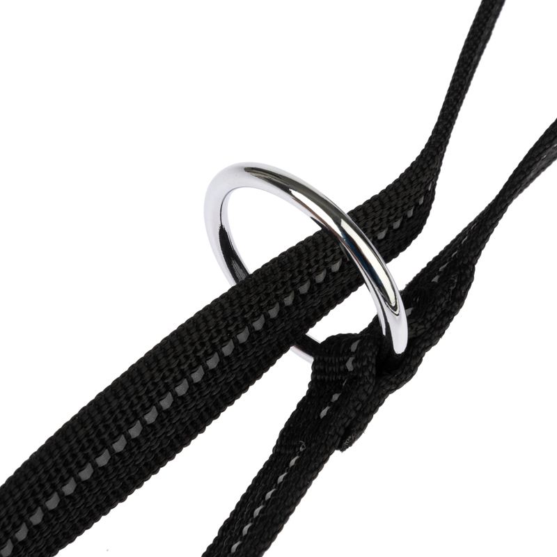 TIAKI Reflective Rubber Dog Leash, black 200 cm long, 20 mm wide