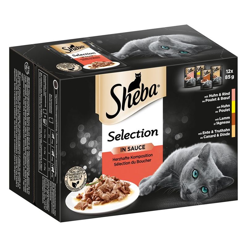 Sheba Pouches Varieties Jumbo Pack 144 x 85g Fine Flakes Poultry Collection in Jelly