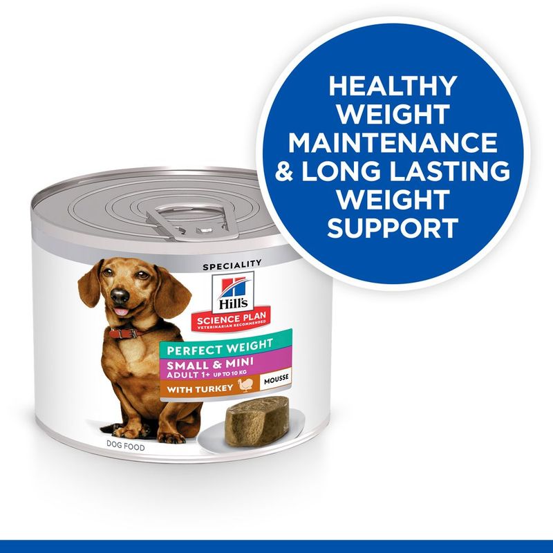 Hill's Science Plan Adult 1+ Perfect Weight Small & Mini Mousse Turkey (12 x 200g)