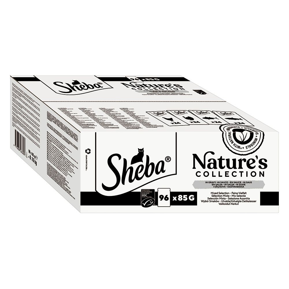Sheba Nature's Collection in Sauce 96 x 85g Fine Variety (Chicken, Turkey, Tuna, Salmon)