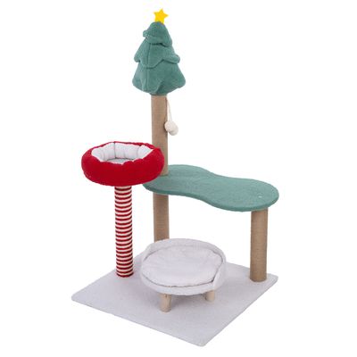 TIAKI Christmas Scratching Post Red/Green