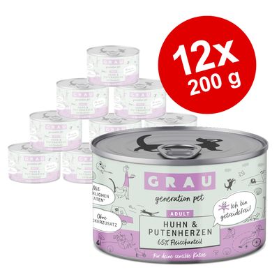 Saver Pack GRAU Adult grain-free 12 x 200 g Mix (6 varieties)