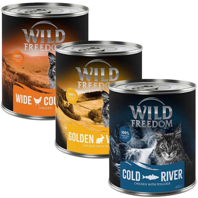 Wild Freedom Adult 6 x 800g Mixed Pack (Chicken, Pollock, Rabbit)