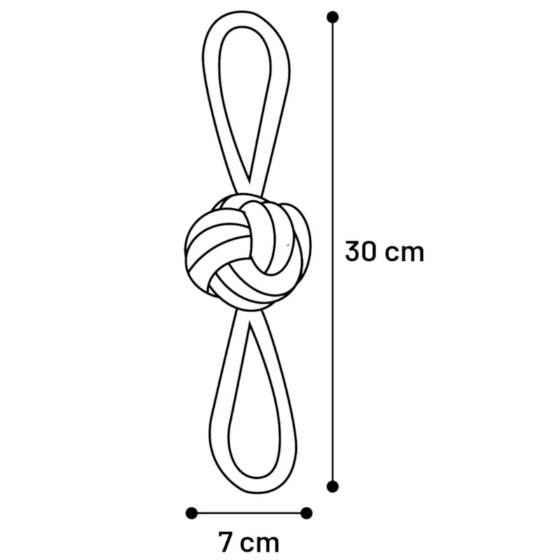 Flamingo Dog Toy Tofla Tug Rope with Rope Ball W 7 x L 30cm