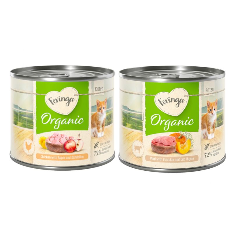 Feringa Organic Menu Kitten 6 x 200g Mixed Pack (2 Varieties)