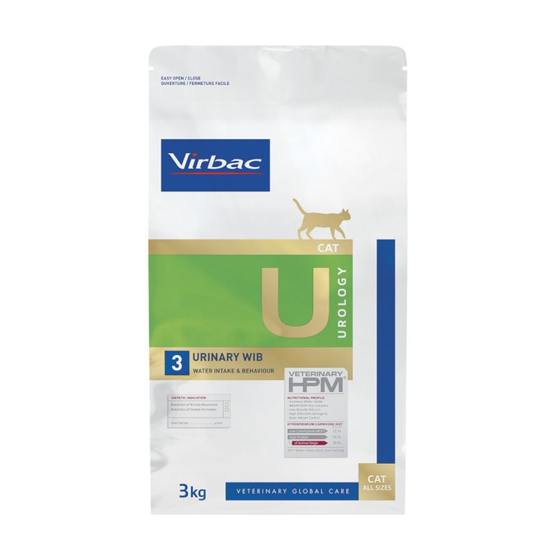 Virbac Veterinary HPM Cat Urology Water Intake & Behaviour U3 2 x 3 kg