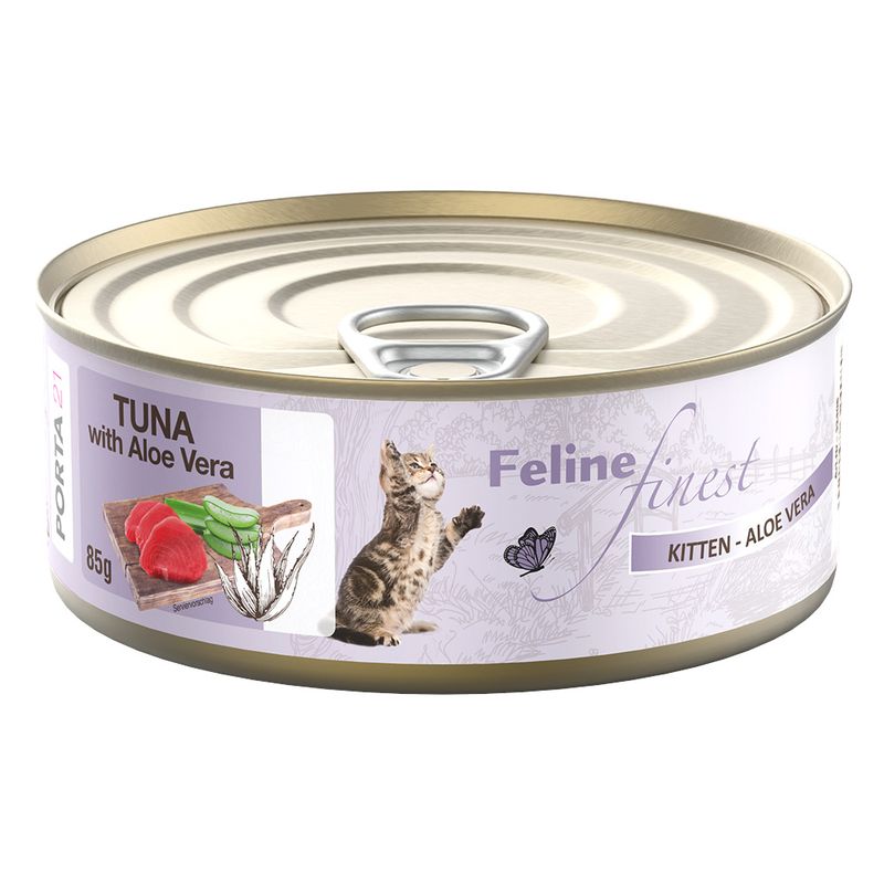 Economy Pack Feline Finest Cats Wet Food 24 x 85 g Tuna with squid