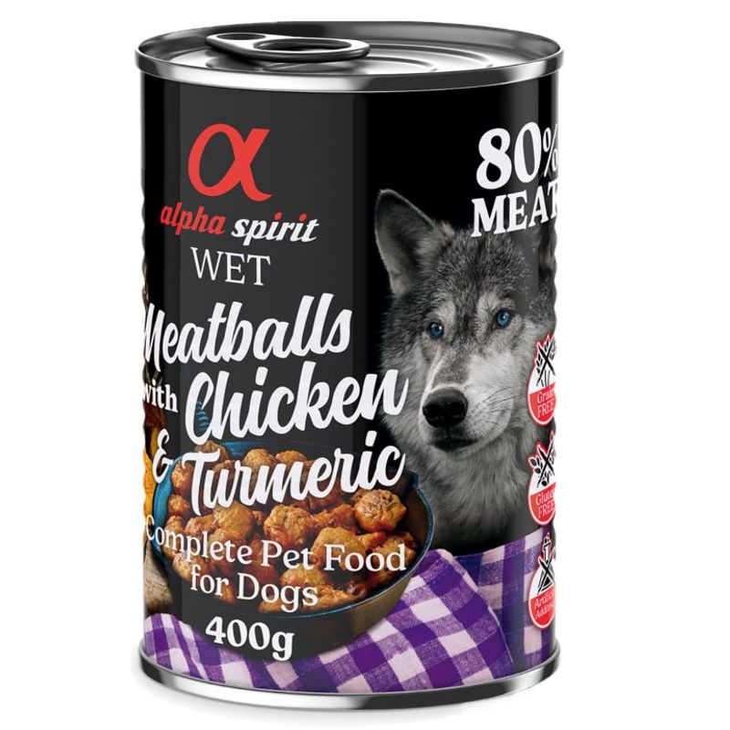 alpha spirit Dog Meatballs 6 x 400g Red Deer & Rosemary