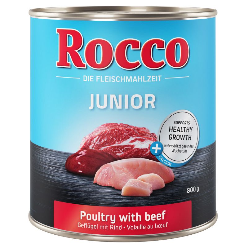 Rocco Junior Saver Pack 24 x 800g Turkey with Veal Hearts & Rice
