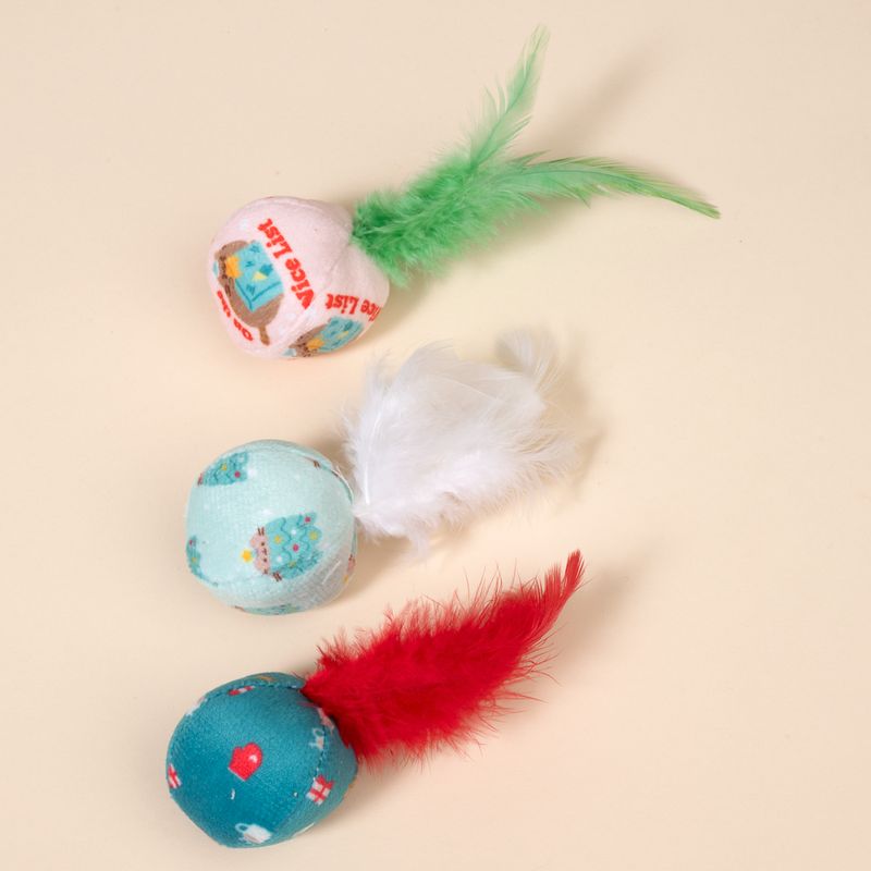 TIAKI Festive Balls with Feathers Set of 3