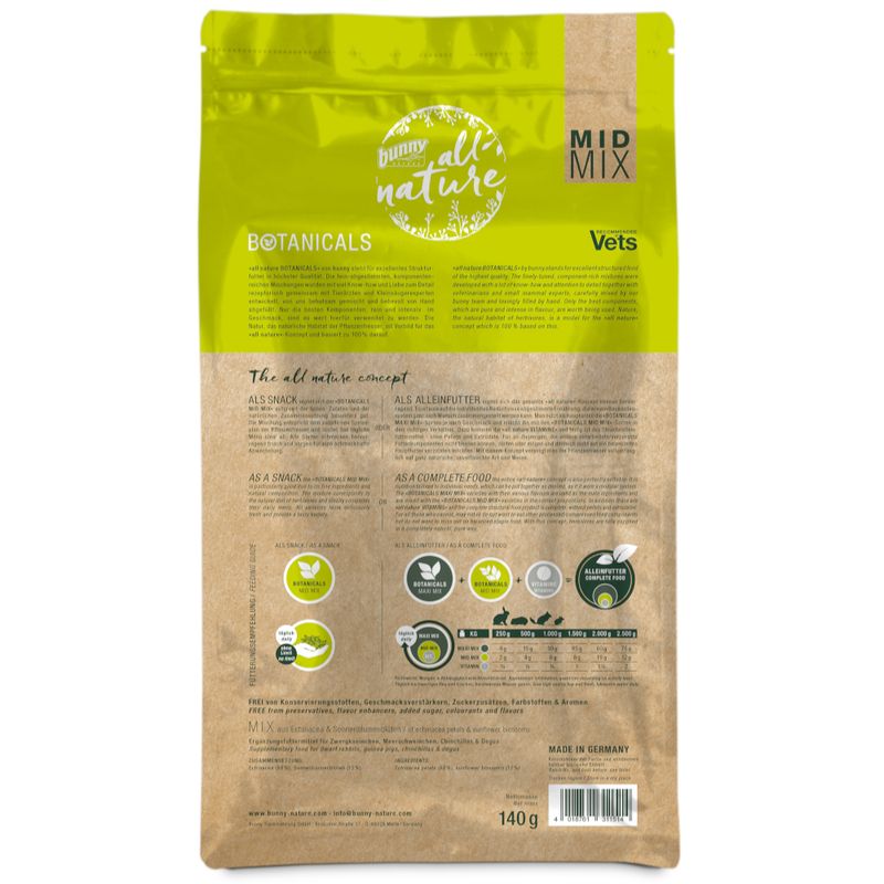 Bunny All Nature Botanicals Mid Mix Echinacea & Sunflower Blossoms 140g