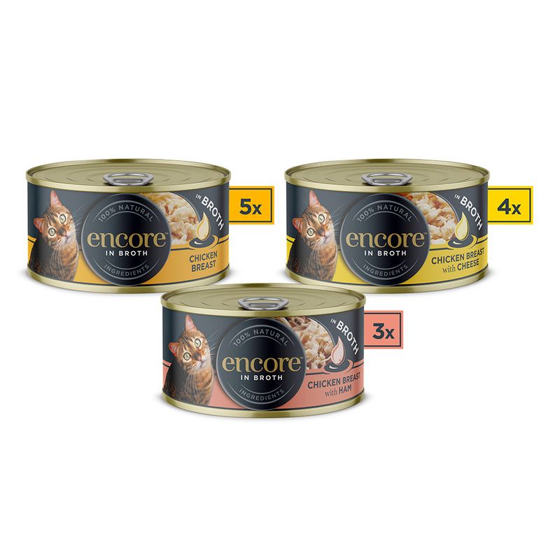 Encore Cat Tin in Broth 12 x 70g Chicken Selection