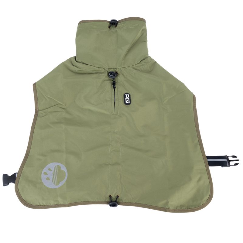 TIAKI Dog Raincoat - Olive approx. 40cm (Back Length)