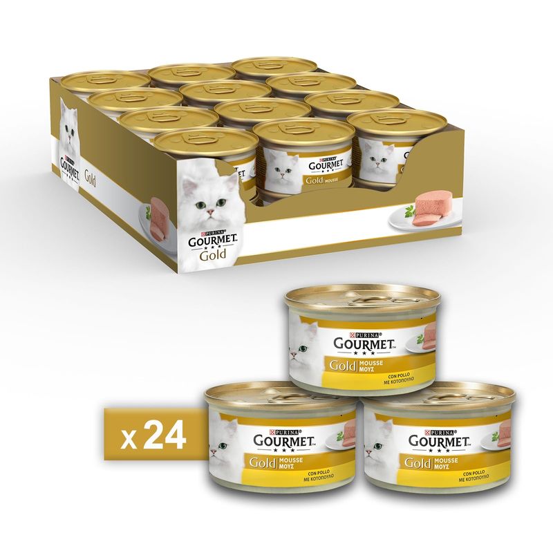 Gourmet Gold Mousse 24 x 85 g wet food for cats Rabbit