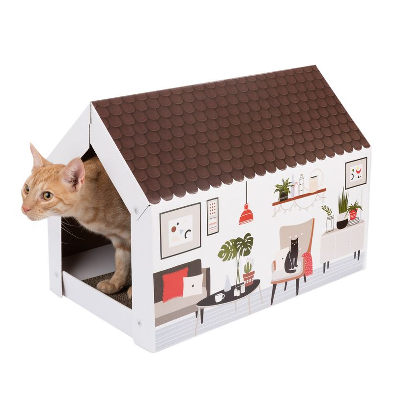 XL Cat House with Scratching Pad Winter Edition 58 x 36 x 41cm (L x W x H)