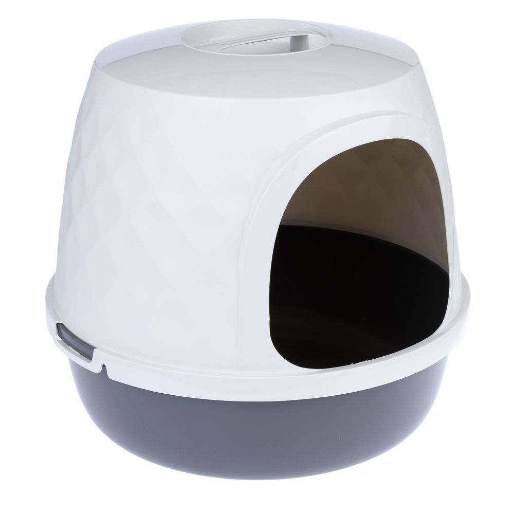 TIAKI Nebel Hooded Litter Tray Dark grey / white